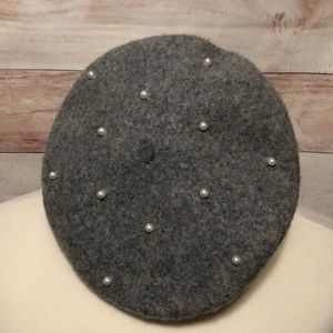 Chico’s Pearl Beret Hat - Charcoal Grey